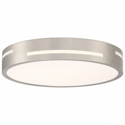 Brushed Steel Drum LED Flush Mount Light