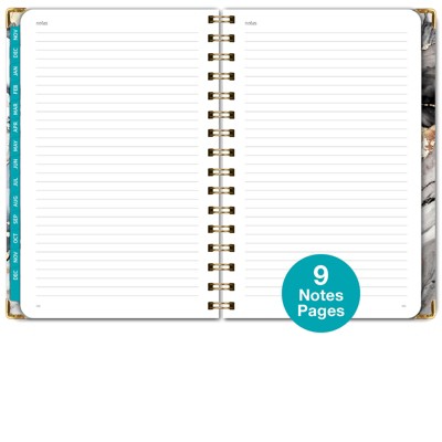 Global Printed Products Hardcover CY 2025 Fashion Planner - 5.5"x8" (Black Gold Marble)
