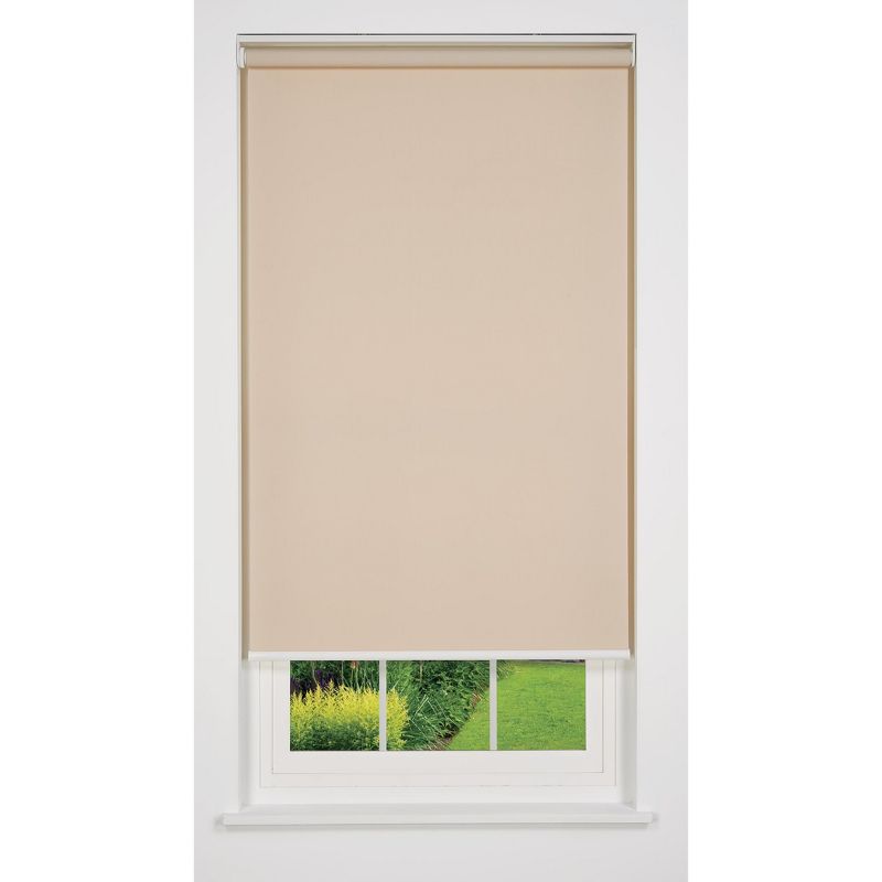 Linen Avenue Cordless 1% Solar Screen Standard Roller Shade, White, Fawn, and Sand (Arrives 1/4" Narrower), 1 of 9