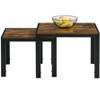 NicBex Square Nesting Coffee Table Set of 2,Modern Stacking Table with Wood Finish,Center Table for Living Room - 4 of 4