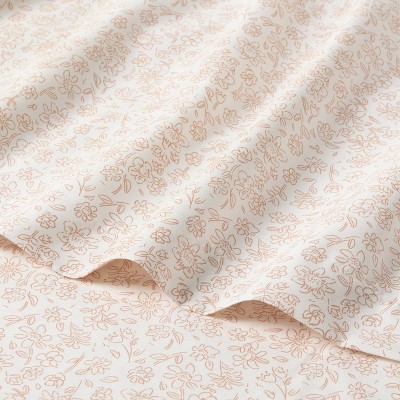King Orange Dusk Ditsy Floral Microfiber Sheet Set