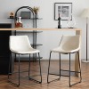 Christopher Knight Home Juliana Modern 24 Inch Faux Leather and Steel Frame Counter Stools (Set of 2) - 2 of 4