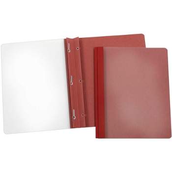Earthwise Clear Front Report Cover, 8-1/2 x 11 Inches, Red, Pack of 25