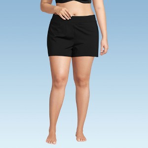 Lands' End Women's 3" Tummy Control Modest Swim Shorts - 1 of 4