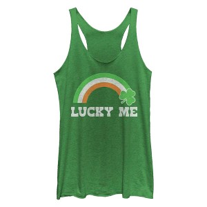 Women's Lost Gods Lucky Clover Racerback Tank Top - 1 of 4