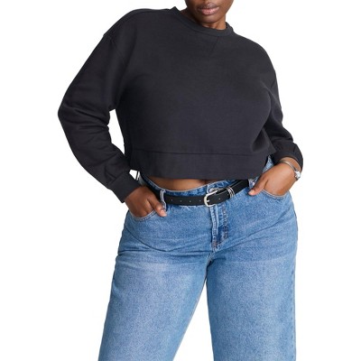 ELOQUII Elements Women's Plus Size Knit Crew Neck Sweatshirt