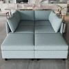 NicBex Modular 129" U Shape Sectional Sofa Sleeper Couch Set with Storage Space for Living Room - 3 of 4