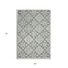 Gray And Ivory Wool Oriental Hand Hooked Area Rug - 3 of 4