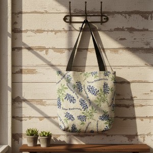 Casual Tote Bag – 17 x 17 Inch Bluebonnets of Texas Print by Manual Woodworkers and Weavers - 1 of 3
