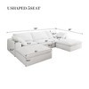 Large size modular cloud sofa 5 seats down sofa bed apartment living room sofa (3seaters + 2ottoman) - 4 of 4