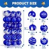 Joyfy Christmas Ornaments, Christmas Tree Decorations Indoor, 24 Pcs Blue  2.3" Shatterproof Hanging Balls for Tree & Wreath Xmas Decor - 4 of 4