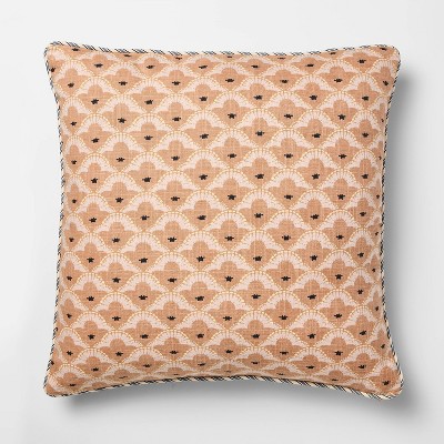 Square Geo Pattern with Striped Piping Peach - Threshold™ Design with Studio McGee