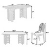 6-Piece Dining Set Rectangle, Dining Set Contemporary With 4 Upholstered Rattan Back Dining Chairs And Bench For 6, Dining Set-Cuddlewood - 4 of 4