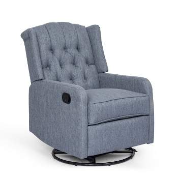 Mohaven Contemporary Tufted Wingback Swivel Recliner - Christopher Knight Home