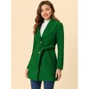 INSPIRE CHIC Women's Casual Shawl Collar Single Breasted Belted Overcoat - 2 of 4