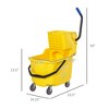 JANSNO 34 Quart Mop Bucket Cart with Side Press Wringer and Metal Handle - 3 of 4