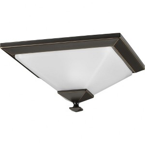 Progress Lighting, Clifton Heights, 1-Light Flush Mount, Brushed Nickel, Etched Glass Shade - 1 of 2