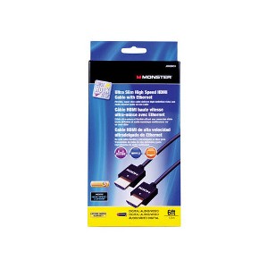Monster JHIU0010 Just Hook It Up Ultra Slim High Speed HDMI Cable, 6' - 1 of 1