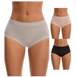 INSPIRE CHIC Women's High Rise Modal Full Coverage Soft Briefs Underwear 3 Packs - 1 of 4