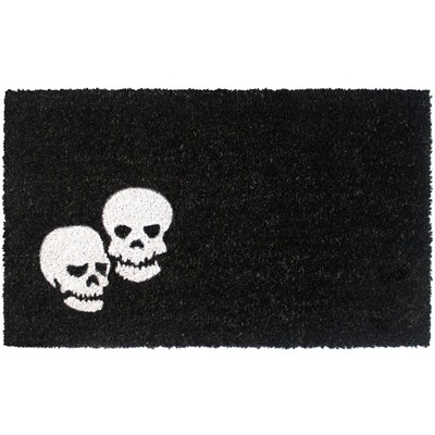 RugSmith White Machine Tufted Skeletons Doormat