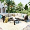 ELJGET 4 Piece Patio Furniture Set, Outdoor L-Shaped Sectional Sofa Set with Coffee Table, for Garden, Poolside and Backyard - 2 of 4