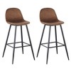 TOAOTBNBOB Industrial Bar Chairs with Metal Legs, Modern Barstools Set of 2, Comfortable Bar Stools for Kitchen Island - 2 of 4
