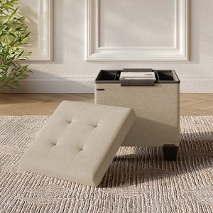 StorageBud Storage Ottoman for Bedroom End of Bed, Fabric Storage Bench, Large Storage Ottoman Bench, Entryway Bench with Storage - 1 of 4
