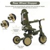 VYNXARIA 7-in-1 Baby Tricycle, foldable with adjustable parent handle, removable pedal, canopy, guardrail, Baby Walker Balance Bike, dark green - 4 of 4