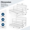 AMERLIFE Twin DayBed with Charging Station and LED Lights, Versatile Sofa Bed Frame with Steel Slat Support for Bedroom, Guest Room, Black - 2 of 4