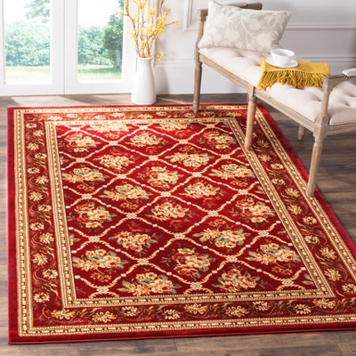 Lyndhurst Red Synthetic Reversible Rectangular Area Rug 8'x11'