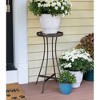 ACHLA Designs Rectangular Roman Bronze Powder Coated Finish Wrought Iron Indoor Planter Stand Black 11.25"x11.25"x24.5" - 3 of 4