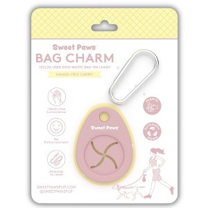 Sweet Paws Bag Charm Holder for Used Dog Poop Bags - Blush Pink - 1 of 4