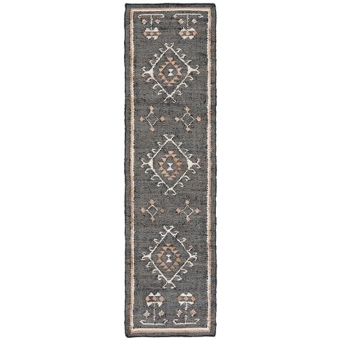 Kilim Klm762 Hand Woven Runner Rug - Black/ivory - 2'3