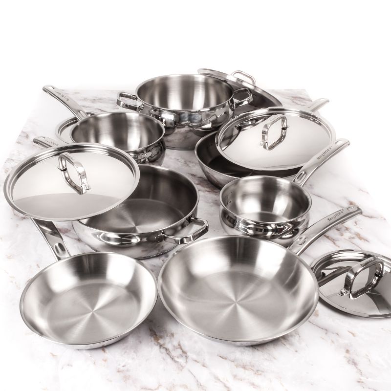 BergHOFF 12Pc 18/10 Stainless Steel Cookware Set with Stainless Steel Lid, Belly Shape, 4 of 13