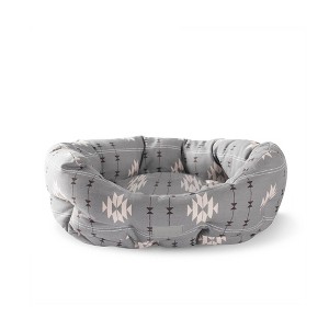 PetShop by Fringe Studio Geometric Round Cuddler Dog Bed - Gray - 1 of 4