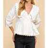 Women's Exclusive Charm Peter Pan Collar Top - TCEC - 4 of 4