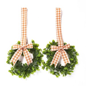 The Lakeside Collection Cabinet Hanging Decorative Seasonal Ribbon Wreaths - Set of 2 - 1 of 4