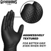 GLOVEWORKS Black Nitrile Gloves with Raised Diamond Texture- Medium Duty, Industrial Grade - Great for Auto Detailing, Food Service, and Cleaning - 4 of 4