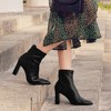Allegra K Women's Pointy Toe Back Zip Block Heel Ankle Boots - 3 of 4