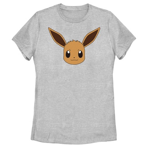 Women's Pokemon Eevee Face T-shirt - Athletic Heather - Medium : Target