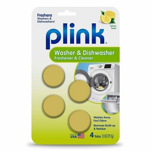 Plink Clothes Washer & Dishwasher Odor Freshener and Cleaner - 4 Lemon Tablets - 1 of 2