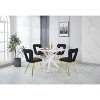 Vynxaria Modern chair(set of 2 ) with golden color iron tube legs, black soft cushions and comfortable backrest - 4 of 4