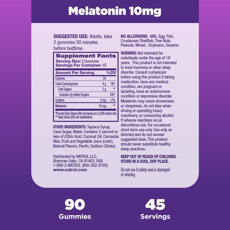 Natrol Melatonin 10mg Sleep Aid Gummies - Strawberry - 90ct, 6 of 12