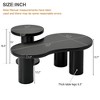 MAYEERTY Nesting Coffee Table Set of 2, Coffee Table with Round Small Side Table,  Irregular Center Table for Living Room, Black, 39.3"x 13.7" - 3 of 4