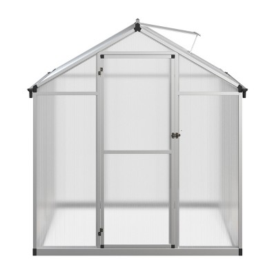 4ft x 6ft Aluminum Frame Walk-In Greenhouse with Polycarbonate Panels