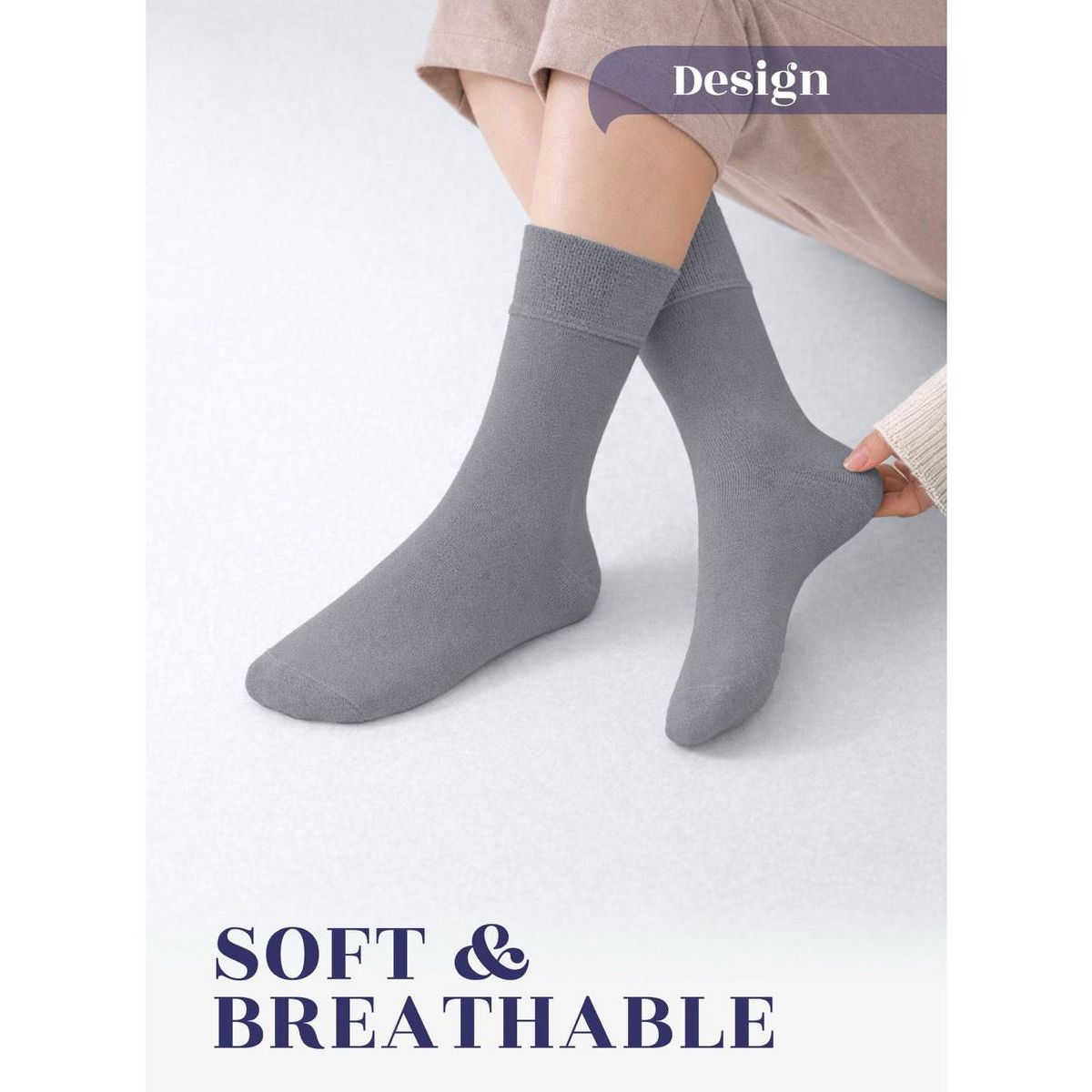Hugh Ugoli Women's Soft Crew Dress Socks Seamless Toe Non-Binding Lightweight (3 Pairs) - thumbnail 10