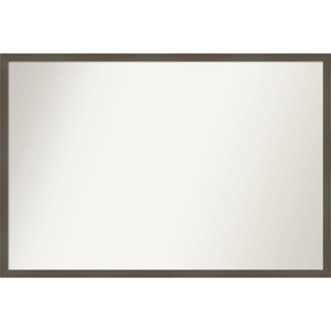 38" x 26" Non-Beveled Svelte Clay Gray Wood Bathroom Wall Mirror - Amanti Art - 1 of 4