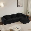 118'' Corduroy Velvet Modular 3-Seater Sofa with Footrest, Convertible Oversized Sofa Bed and Flexible Configuration - 3 of 4