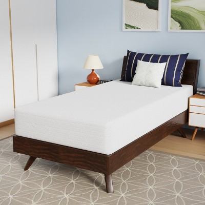 FDW 10 inch Bamboo Charcoal Memory Foam Mattress Cooling Gel CertiPUR-US Certified Breathable Bed Mattress for Cooler Sleep,White