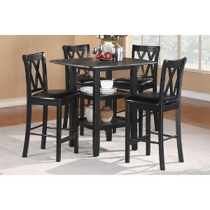 5-Piece Counter Height Dining Set with Lower Shelves and 4 Chairs - 1 of 4